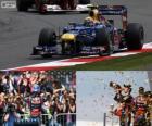 Σήμα Webber γιορτάζει την wictory με την British Grand Prix 2012